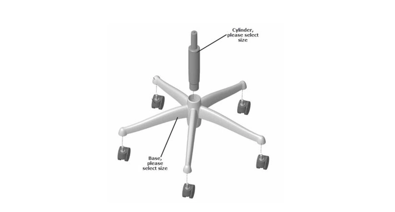 Humanscale Freedom Chair Replacement Base, Cylinder And Footring Parts 3 Humanscale Freedom Chair Replacement Base, Cylinder And Footring Parts
