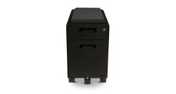 Narrow 2-Drawer File Cabinet With Seat, Rolling By UPLIFT Desk