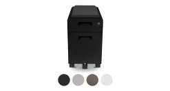 Narrow 2-Drawer File Cabinet With Seat, Rolling By UPLIFT Desk -Office Chair narrow 2 drawer file cabinet str006 black swatch 41859.1603318801