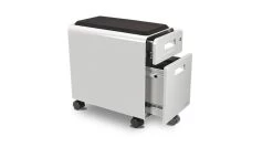 Narrow 2-Drawer File Cabinet With Seat, Rolling By UPLIFT Desk -Office Chair narrow 2 drawer file cabinet str006 side open white 4 37255.1529955067