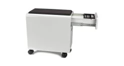 Narrow 2-Drawer File Cabinet With Seat, Rolling By UPLIFT Desk -Office Chair narrow 2 drawer file cabinet str006 side white 2 69955.1529955016